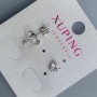 Xuping Stud Earrings Heart with White Stone 5mm+/- Rhodium