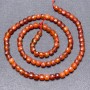 Carnelian Beads on Thread, Faceted Cube, Diameter 4mm+-, Length 39cm+