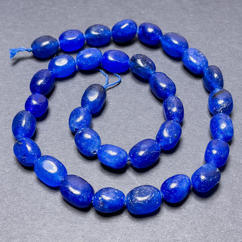 Quartz (Artificial) Beads on Thread, Tumbled, Diameter 10x7mm+/-, Length 37cm+