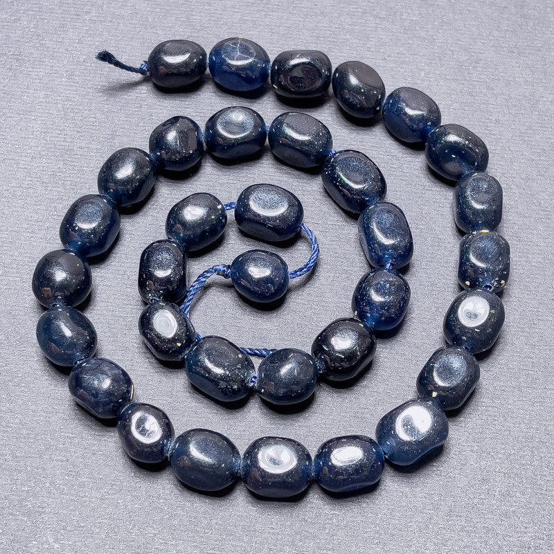Quartz (Artificial) Beads on Thread, Tumbled, Diameter 10x7mm+/-, Length 37cm+