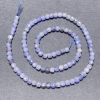 Sapphire Beads on Thread, Faceted Cube, Diameter 4mm+/-, Length 39cm+