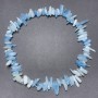 Aquamarine Beads on Thread, Natural Stone Chip/Needle, Diameter 23x6mm+/-, Diameter 15x3mm+/-, Length 40cm+