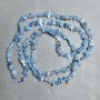 Aquamarine Beads on Fishing Line, Natural Stone Chips, Diameter 5-11x3-4mm+/-, Length 80cm+
