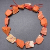 Red Jasper Beads, Unpolished Natural Tumbled Stone on Thread, d 28x22mm+/-, Length 43cm+