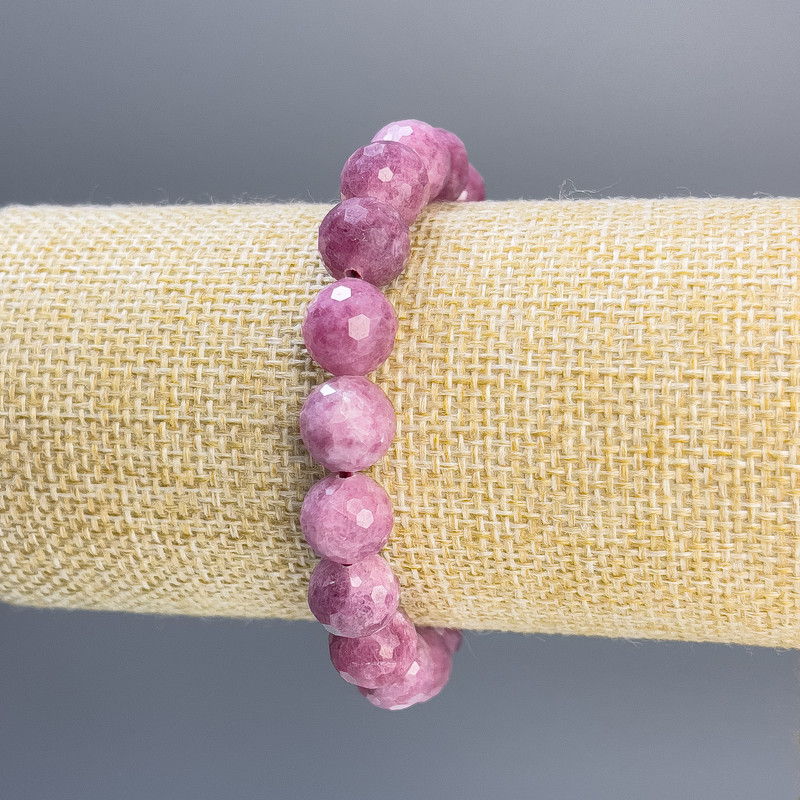 Tourmaline Bracelet, Faceted Bead, Diameter 10mm+-, Length 18cm Stretch