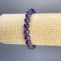 Amethyst Bracelet Smooth Ball, Diameter 8mm+/-, Length 18cm Stretch