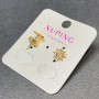 Xuping Stud Earrings with White Crystal 9mm+- 18K Gold Plating