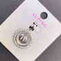 Xuping Sura Pendant with White Rhinestones, diameter 19mm+/-, length 28mm+/- rhodium