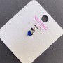 Xuping Heart Pendant with Blue Crystal, diameter 6mm+/-, length 12mm+/- rhodium