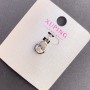 Xuping Pendant with White Crystal, diameter 8mm+/-, length 16mm+/- rhodium