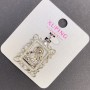 Xuping Icon Pendant with White Rhinestones, diameter 20mm+/-, length 32mm+/-, Rhodium
