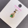 Xuping Pendant with Green Crystal, diameter 8mm+/-, length 20mm+/- 18K gold plating