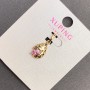 Xuping Pendant with Pink Crystal, diameter 8mm+/-, length 20mm+/- 18K gold plating