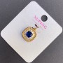 Xuping Pendant with Blue Crystal and White Rhinestones, diameter 14mm+/-, length 22mm+/-, 18K Gold Plated