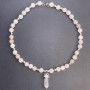 Rose Quartz Necklace Smooth Ball, Diameter 10mm+/- with Hexagon on Thread with Clasp, Length 50cm+