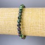 Bracelet Zoisite faceted bead, diameter 6mm+-, length 18cm+- stretch