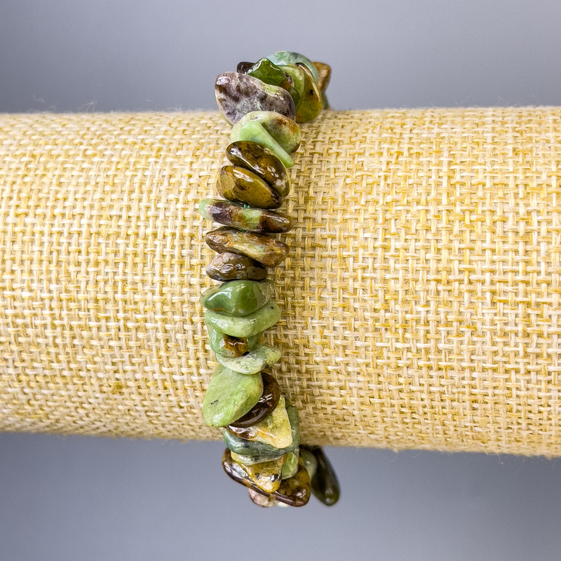 Jasper Chip Bracelet, diameter 12x2mm+/-, diameter 10x3mm+/-, length 18cm+/- stretch