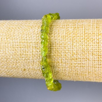 Bracelet Chrysoprase rough stone, diameter 7x7mm, length 18cm±, stretch
