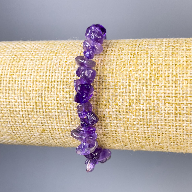 Amethyst Chip Bracelet, diameter 12x3mm+/-, diameter 7x4mm+/-, length 18cm+/- stretch