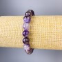 Amethyst Bracelet, Smooth Round Bead, diameter 10mm+/-, length 18cm+/- stretch