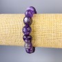 Amethyst faceted bracelet, 12x10mm diameter +/-, length 18cm +/- stretch