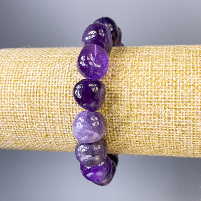 Amethyst Tumbled Bracelet, diameter 13x12mm+/-, length 18cm+/- stretch