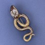 Snake Cobra Brooch Pendant, Bronze Colour, Gold-Tone Metal, 77x33mm+