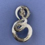 Snake Brooch Grey Enamel Silver-Tone Metal 52x29mm+