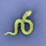 Snake Brooch Pendant, Light Green Enamel with Green Rhinestones, Silver-tone Metal, 53x32mm +