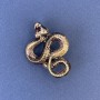 Snake Brooch Pendant, Bronze Colour Gold-Tone Metal, 40x31mm +