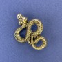 Snake Brooch Pendant, Gold-Tone Metal, 40x31mm +