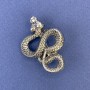 Snake Brooch Pendant, Silver-Tone Metal, 40x31mm +
