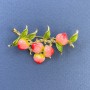 Exotic Fruit Brooch, Colourful Enamel, Gold-Tone Metal, 28x45mm+