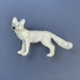 Brooch Dog White Colour Green Rhinestones 34x60mm+