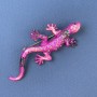 Brooch Lizard Pink Colour Iridescent Rhinestones 29x74mm+