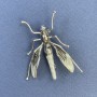 Insect Brooch, Grey Silver-tone Metal, Diameter 39mm+-, Length 42mm+