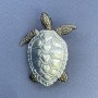 Turtle Brooch Pendant, Blue & Grey, Silver-Tone Metal, Diameter 40mm+/-, Length 49mm+