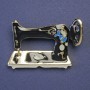 Brooch Sewing Machine Enamel Gold-Tone Metal 30x42mm+