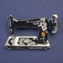 Brooch Sewing Machine Enamel Silver-Tone Metal 30x42mm+
