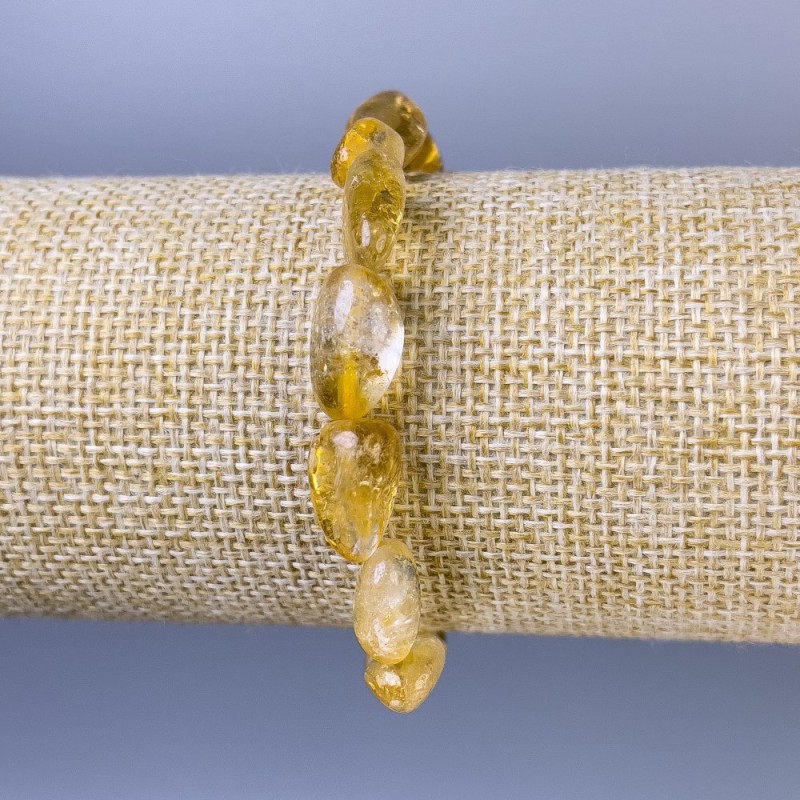 Citrine Bracelet, Natural Stone, Tumbled, Diameter 10-14x6-8mm+-, Length 18cm+- Stretch