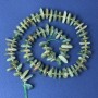 Tourmaline Chip Beads 10x4mm+/- with Seed Beads, 2mm+/- Diameter, on Thread, 40cm+ Length