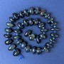 Hawk's Eye Tumbled Beads 14x8mm+- with Seed Beads, diameter 3mm+- on a String, length 40cm+