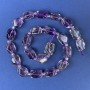 Amethyst Beads, polygon 14-10mm+/- with seed beads, diameter 4mm+/-, on a thread, length 40cm+