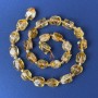 Citrine Polygon Beads 10-12x8mm+- with Seed Beads, diameter 4mm+- on a String, length 38cm+