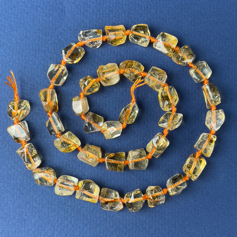 Citrine Polygon Beads 10-8mm+- on a String, length 40cm+