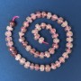 Strawberry Quartz Beads, Tumbled 9x6mm+/- with Seed Beads, Diameter 3mm+/-, on a Strand, Length 40cm+