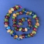 Assorted natural stone beads faceted 12x8-10mm+- on thread, length 40cm+