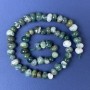 Moss Agate Tumbled Beads 10-12×7 mm ± on thread, 40 cm+ length