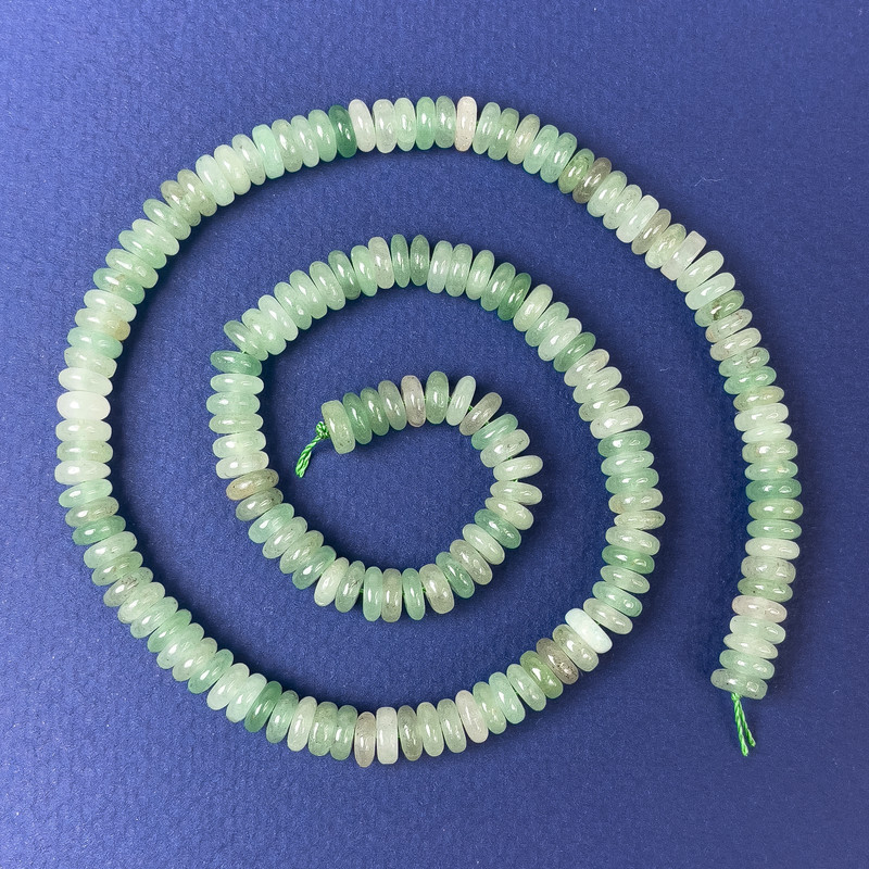 Jade Rondelle Beads 6x2mm+/- on Thread, Length 38cm+