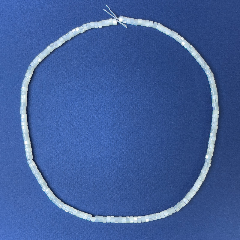 Natural Mother-of-Pearl Rondelle Beads 4x2mm+/- on Thread, Length 39cm+
